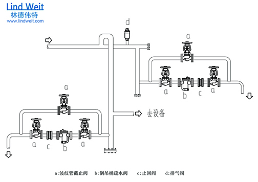 林德伟特布置分支管道疏水阀组